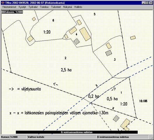 Karttaesimerkki - Lohkonosien välinen kulkuhaitta